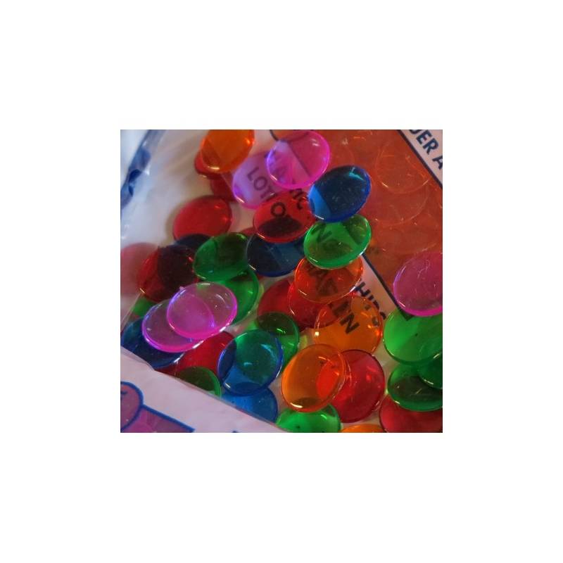 Lot de 100 jetons de Loto - Plastique - Différents coloris