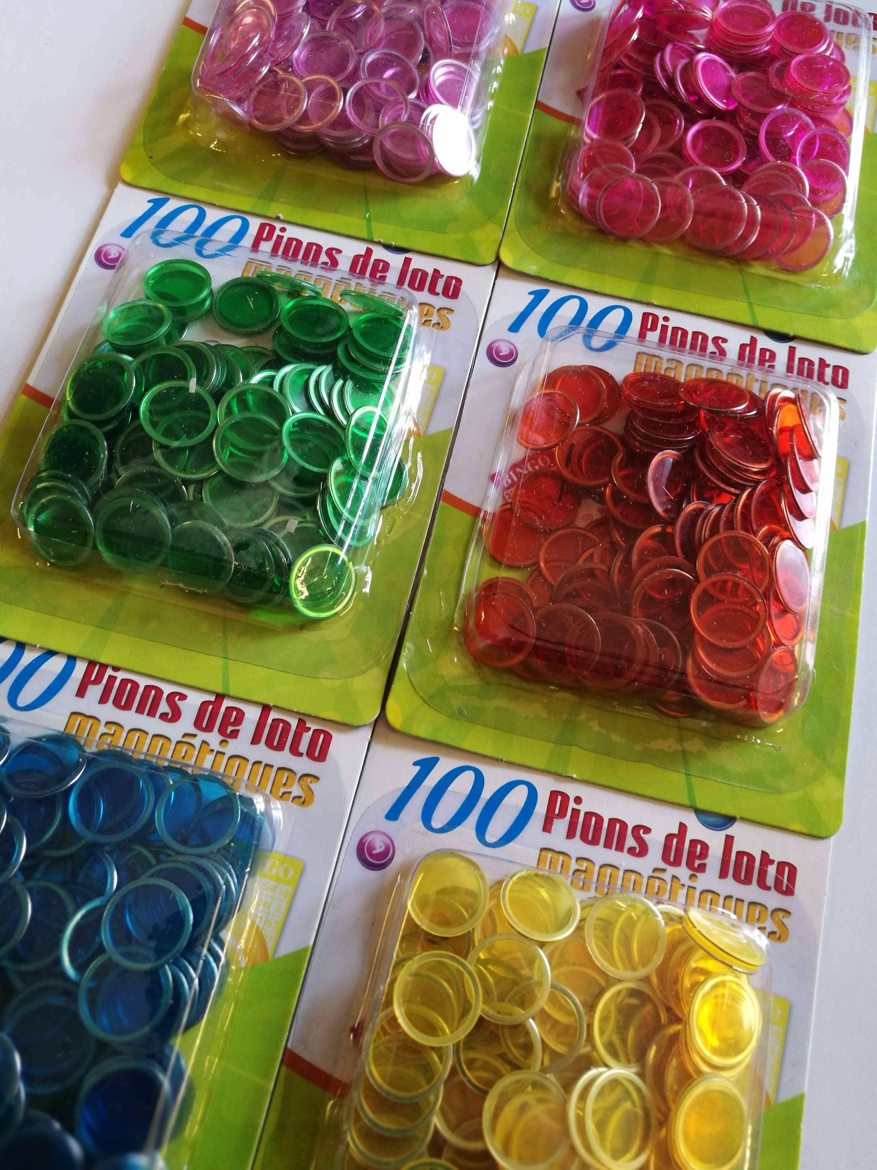 12 bâtons magnétiques pour bingo et loto avec 100 pions pour