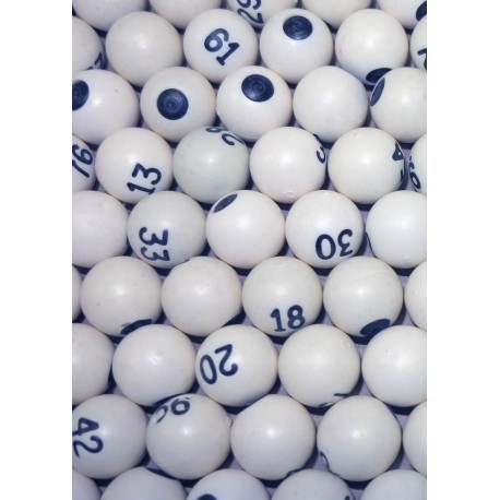 SACHET 90 BOULES NUMEROTEES BLANCHES